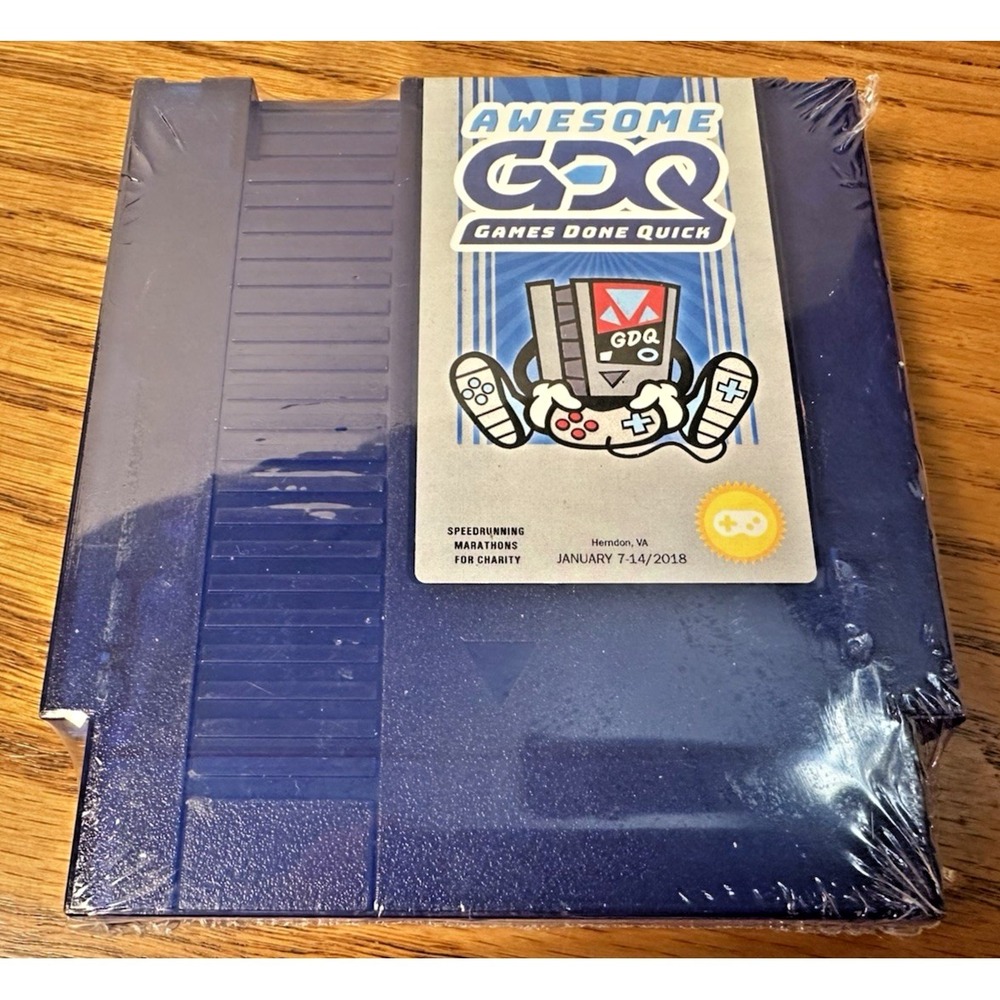Games Done Quick Blue/Translucent NES Nintendo Cartridge - Mint Condition/Sealed